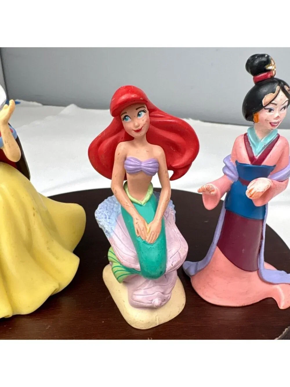 Disney Princess Figurine Set Ariel Snow White Mulan Merida Jasmine Collectibles
